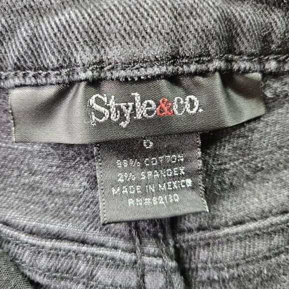 Style & Co Jeans Womens Size 6 Black Straight Leg Fit Denim - Picture 5 of 10